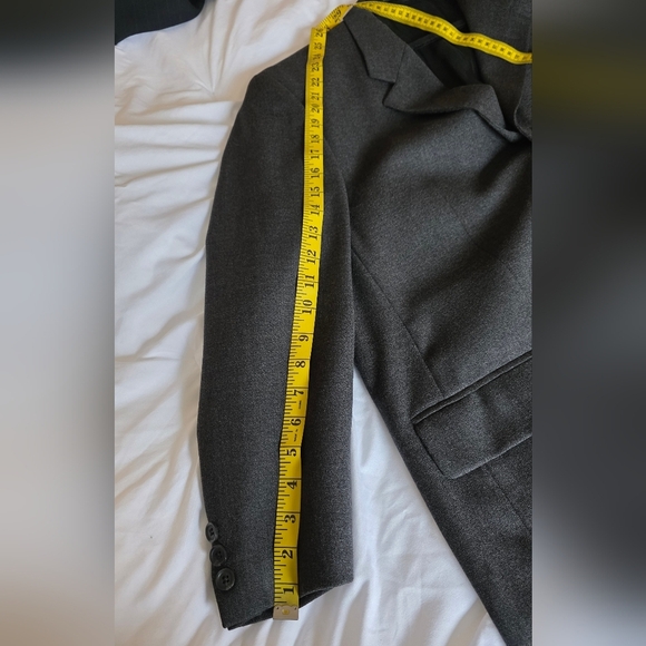 Joseph Feiss International Grey Pure Wool 3 Button Blazer Jacket 44R Preppy Y2K - Picture 11 of 12